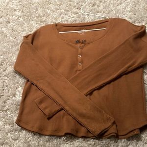 Button down half way. Aloe waffle pattern